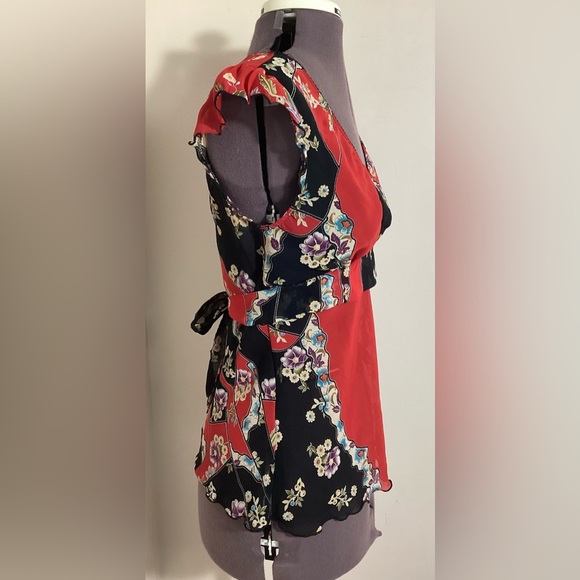 Forever 21 Y2K Vtg Fairy Babydoll Top Teen L Tie Back Sheer Bold Lorelei Gilmore - Picture 2 of 16